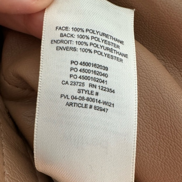 Aritzia Caroline Vegan leather dress in camel - Picture 4 of 5